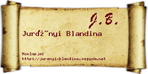 Jurányi Blandina névjegykártya